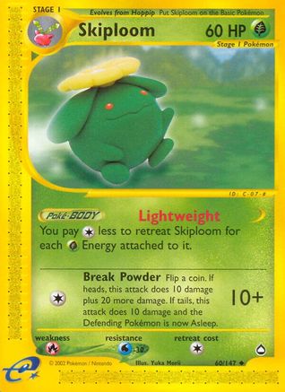 Skiploom  - Reverse Holofoil Aquapolis - Uncommon