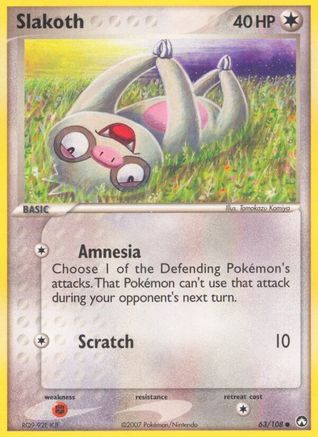 Slakoth 063  - Reverse Holofoil Power Keepers - Common