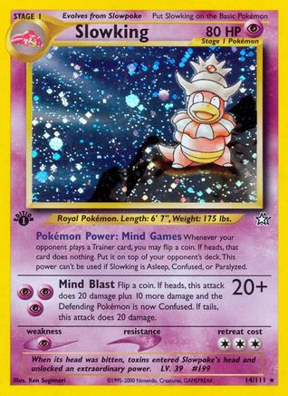 Slowking 014  - Unlimited Holofoil Neo Genesis - Holo Rare