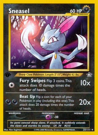 Sneasel 025  - Unlimited Neo Genesis - Rare