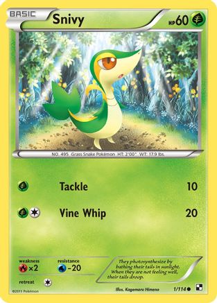 Snivy (1) 001  Black and White - Common