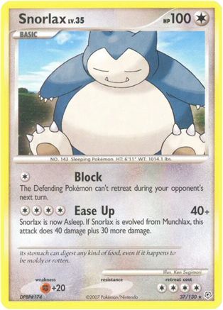 Snorlax 037/130  Diamond and Pearl - Rare