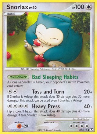 Snorlax (81) 081  - Reverse Holofoil Rising Rivals - Common
