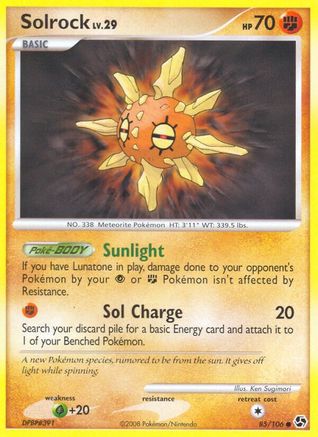 Solrock  - Reverse Holofoil Great Encounters - Common