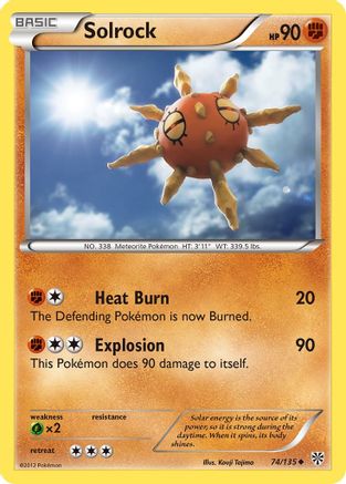 Solrock  - Reverse Holofoil Plasma Storm - Uncommon
