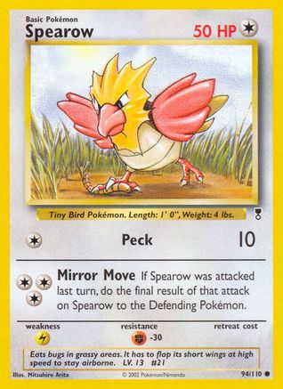 Spearow  - Reverse Holofoil Legendary Collection - Common