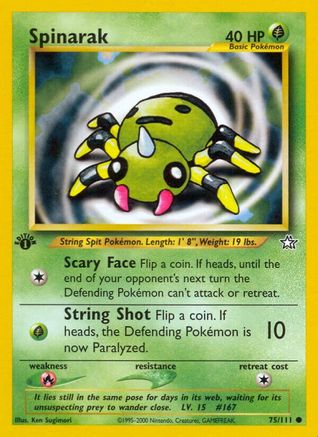 Spinarak 075  - 1st Edition Neo Genesis - Common