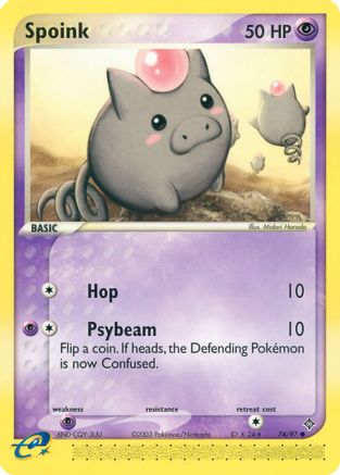 Spoink - 74/97/97  - Reverse Holofoil Dragon - Common