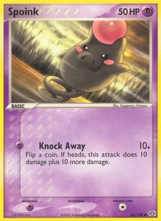 Spoink - 065/106/106  - Reverse Holofoil Emerald - Common