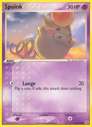 Spoink - 066/106/106  - Reverse Holofoil Emerald - Common