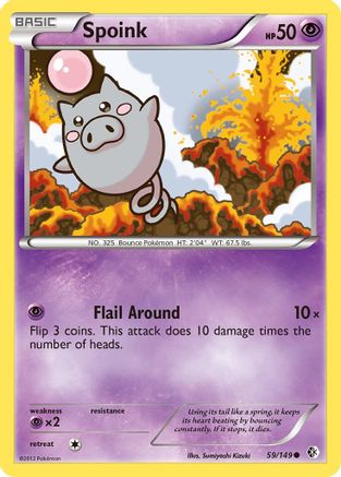 Spoink 059  - Reverse Holofoil Boundaries Crossed - Common