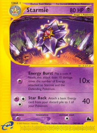 Starmie (30)  - Reverse Holofoil Skyridge - Rare