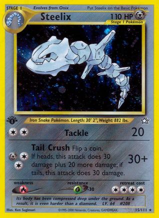 Steelix 015  - Unlimited Holofoil Neo Genesis - Holo Rare