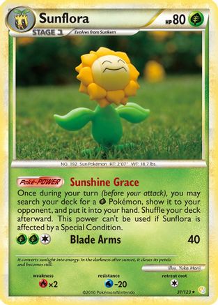Sunflora  - Reverse Holofoil HeartGold SoulSilver - Rare