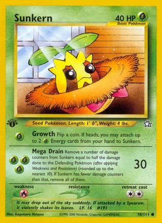 Sunkern 078  - 1st Edition Neo Genesis - Common
