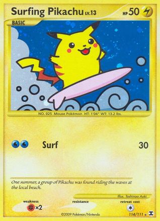 Surfing Pikachu  - Holofoil Rising Rivals - Secret Rare