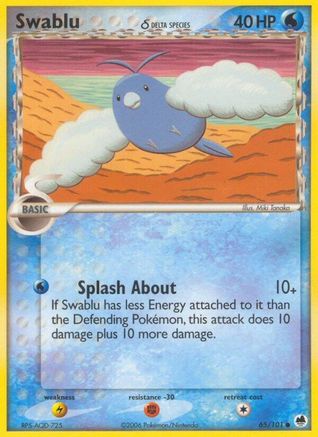 Swablu (Delta Species) 065  - Reverse Holofoil Dragon Frontiers - Common
