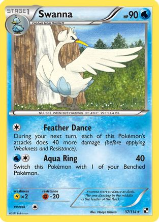 Swanna  - Reverse Holofoil Black and White - Rare