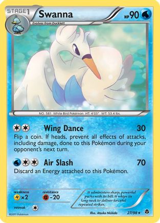 Swanna  - Reverse Holofoil Emerging Powers - Rare