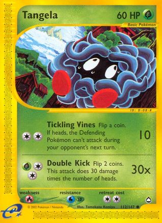 Tangela  - Reverse Holofoil Aquapolis - Common