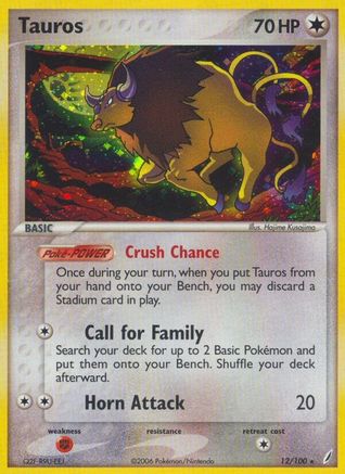 Tauros/100  - Reverse Holofoil Crystal Guardians - Holo Rare