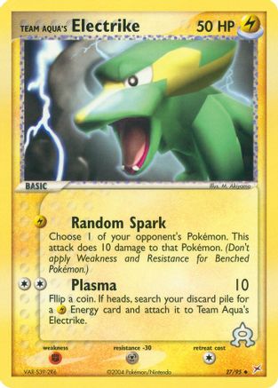 Team Aqua's Electrike - 27/95/95  Team Magma vs Team Aqua - Uncommon