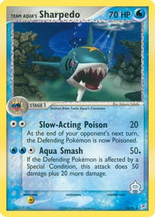 Team Aqua's Sharpedo - 18/95/95  - Reverse Holofoil Team Magma vs Team Aqua - Rare