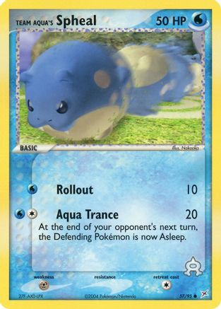 Team Aqua's Spheal - 57/95/95  - Reverse Holofoil Team Magma vs Team Aqua - Common