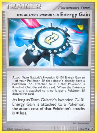 Team Galactic's Invention G-101 Energy Gain 116/127  - Reverse Holofoil Platinum - Uncommon