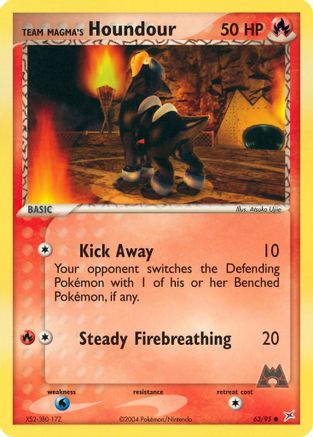 Team Magma's Houndour - 63/95/95  - Reverse Holofoil Team Magma vs Team Aqua - Common