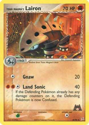 Team Magma's Lairon - 36/95/95  - Reverse Holofoil Team Magma vs Team Aqua - Uncommon