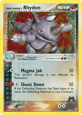 Team Magma's Rhydon - 11/95/95  - Reverse Holofoil Team Magma vs Team Aqua - Holo Rare