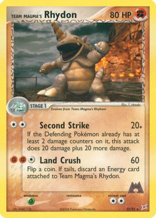Team Magma's Rhydon - 22/95/95  Team Magma vs Team Aqua - Rare