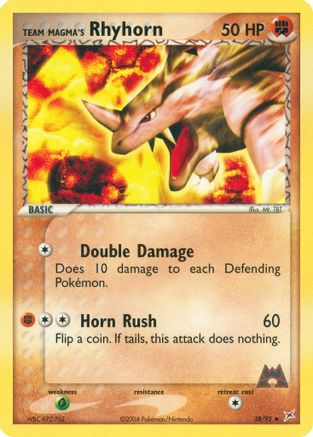 Team Magma's Rhyhorn - 38/95/95  - Reverse Holofoil Team Magma vs Team Aqua - Uncommon