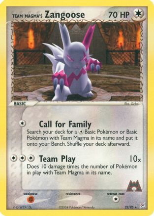 Team Magma's Zangoose  Team Magma vs Team Aqua - Rare