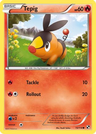 Tepig (15) 015  Black and White - Common