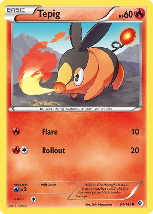 Tepig  - Reverse Holofoil Boundaries Crossed - Common