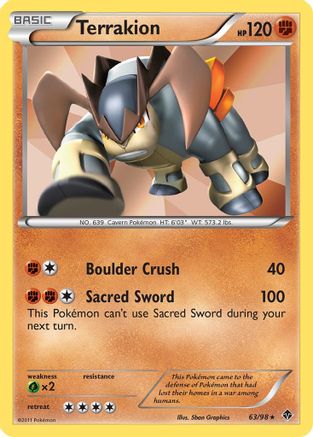 Terrakion  - Holofoil Emerging Powers - Holo Rare