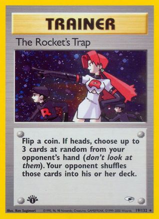 The Rocket's Trap 019  - Unlimited Holofoil Gym Heroes - Holo Rare