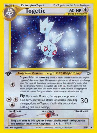 Togetic 016  - Unlimited Holofoil Neo Genesis - Holo Rare