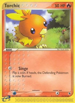 Torchic 074/109  - Reverse Holofoil Ruby and Sapphire - Common