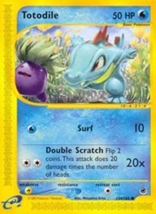 Totodile (134) 134/165  - Reverse Holofoil Expedition - Common