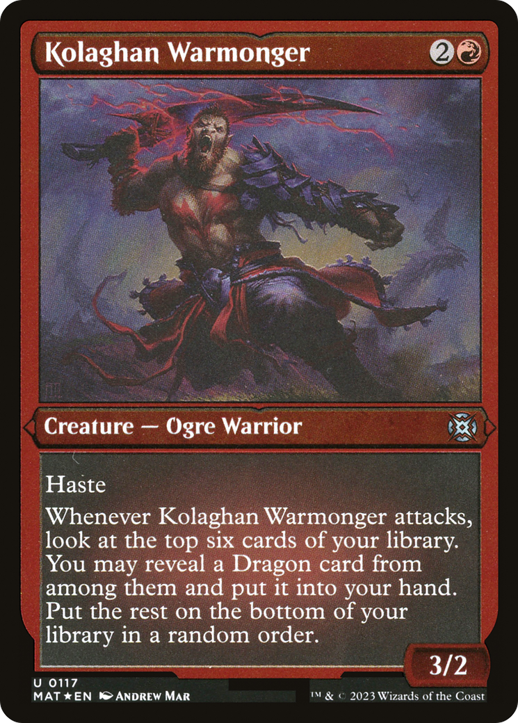 Kolaghan Warmonger (Foil Etched) [March of the Machine: The Aftermath]