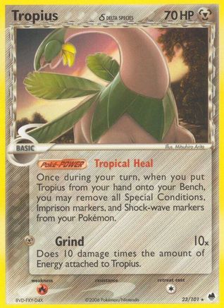Tropius (Delta Species) 023  - Reverse Holofoil Dragon Frontiers - Rare