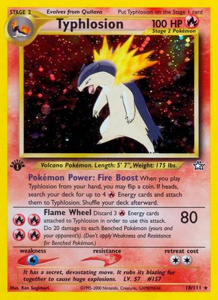 Typhlosion (18)  - Unlimited Holofoil Neo Genesis - Holo Rare