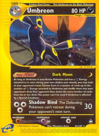 Umbreon  - Reverse Holofoil Aquapolis - Rare