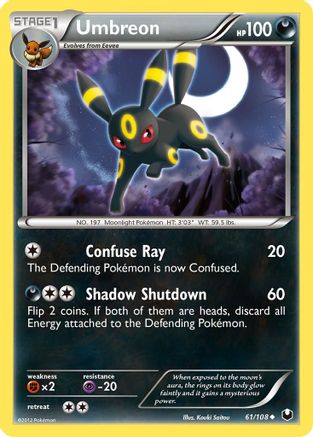 Umbreon (61) 061/108  - Reverse Holofoil Dark Explorers - Uncommon