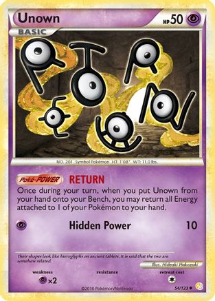 Unown (54)  - Reverse Holofoil HeartGold SoulSilver - Uncommon