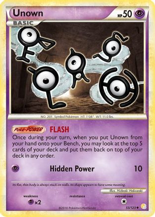 Unown (55)  - Reverse Holofoil HeartGold SoulSilver - Uncommon