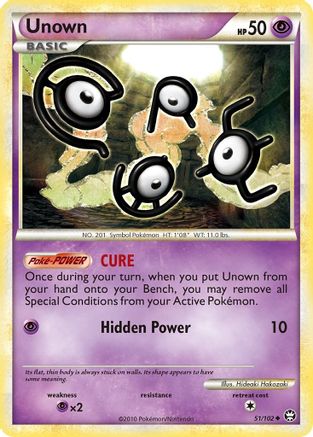 Unown 051/102  - Reverse Holofoil Triumphant - Uncommon